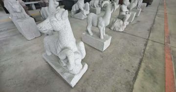 鹤壁芝麻白雕刻 十二生肖 异形雕刻