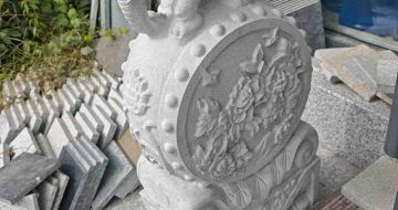 鹤壁芝麻白抱鼓石 庭院抱鼓石