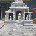 鹤壁芝麻白中国黑石材套墓 花岗岩墓碑