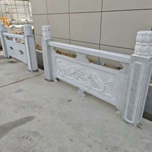 鹤壁芝麻白河道栏杆 石材栏杆
