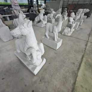 鹤壁芝麻白雕刻 十二生肖 异形雕刻