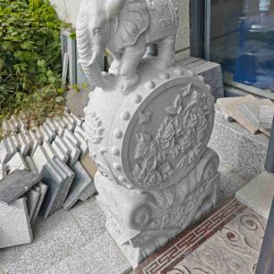 鹤壁芝麻白抱鼓石 庭院抱鼓石