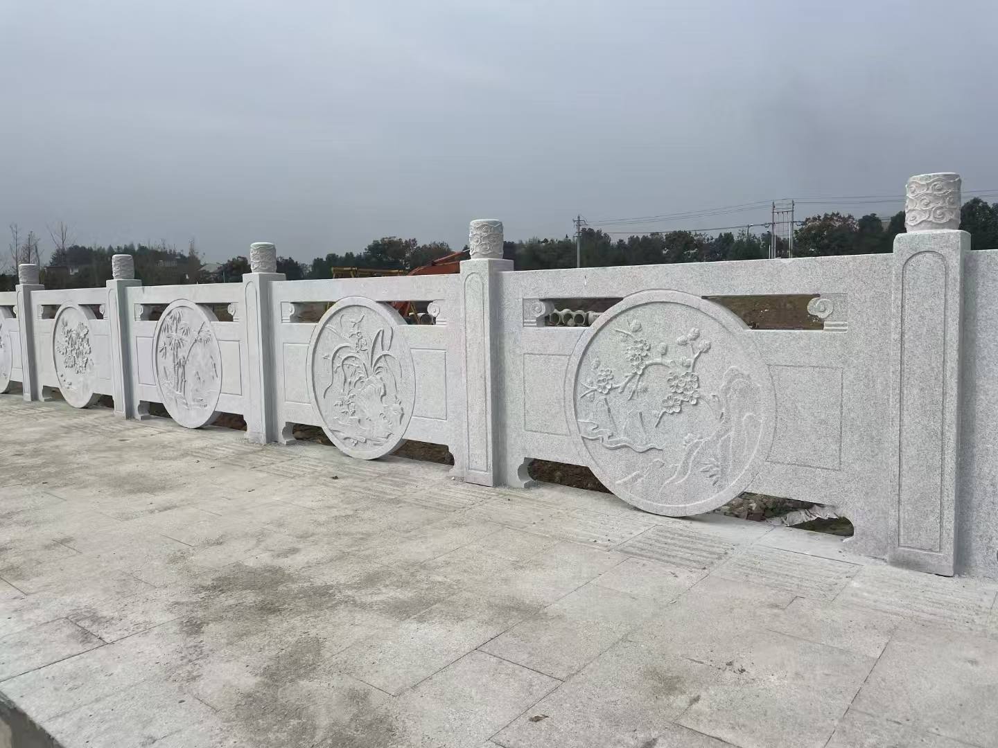 鹤壁芝麻白河道栏杆 石材栏杆